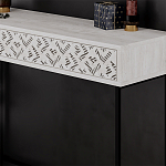 Консоль напольная пыльного белого цвета с выдвижным ящиком с резным орнаментом HEATON CONSOLE OAK варинант исполнения - 4 | Loft Concept в Орле