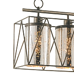 Люстра прямоугольная с 5-ю плафонами из стекла с узором Translucent Pattern варинант исполнения - 1 | Loft Concept в Орле