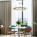 Дизайнерская кольцевая люстра с гирляндой внутри стеклянных сферических плафонов Iona Garland Chandelier 25 варинант исполнения - 3 | Loft Concept в Орле