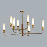 Люстра на штанге с 8-ю цилиндрическими матовыми плафонами и шарами из камня Orb Essence варинант исполнения - 10 | Loft Concept в Орле