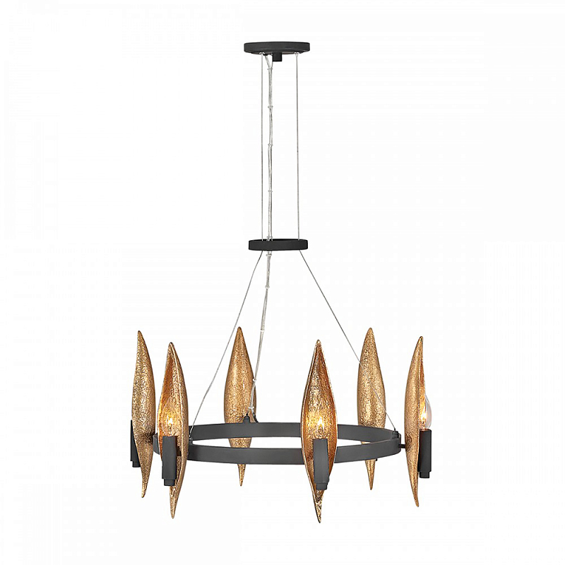 Люстра Hinkley 6 патронов Черный Янтарный в Орле | Loft Concept 