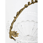 Чаша из прозрачного стекла на ножке с бронзовой ручкой в виде ветки Eden Garden варинант исполнения - 5 | Loft Concept в Орле