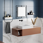 Настенное зеркало квадратной формы в черной металлической раме CORNER MIRROR BLACK варинант исполнения - 2 | Loft Concept в Орле