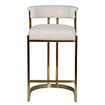 Стул барный букле бежевый с каркасом цвета матовое золото Tactility варинант исполнения - 1 | Loft Concept в Орле