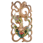 Маска деревянная резная расписная Tropical Paradise варинант исполнения - 4 | Loft Concept в Орле