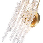 Бра с хрустальными прозрачными подвесками и круглым основанием золотого цвета FAIRYTREE Light варинант исполнения - 2 | Loft Concept в Орле