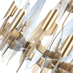 Люстра с вертикальными стеклянными элементами и металлическим каркасом цвета Латунь Vertical Glass варинант исполнения - 3 | Loft Concept в Орле