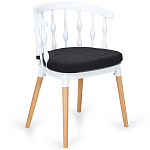 Пластиковый стул на ножках из массива бука Ferret Spiral White варинант исполнения - 7 | Loft Concept в Орле