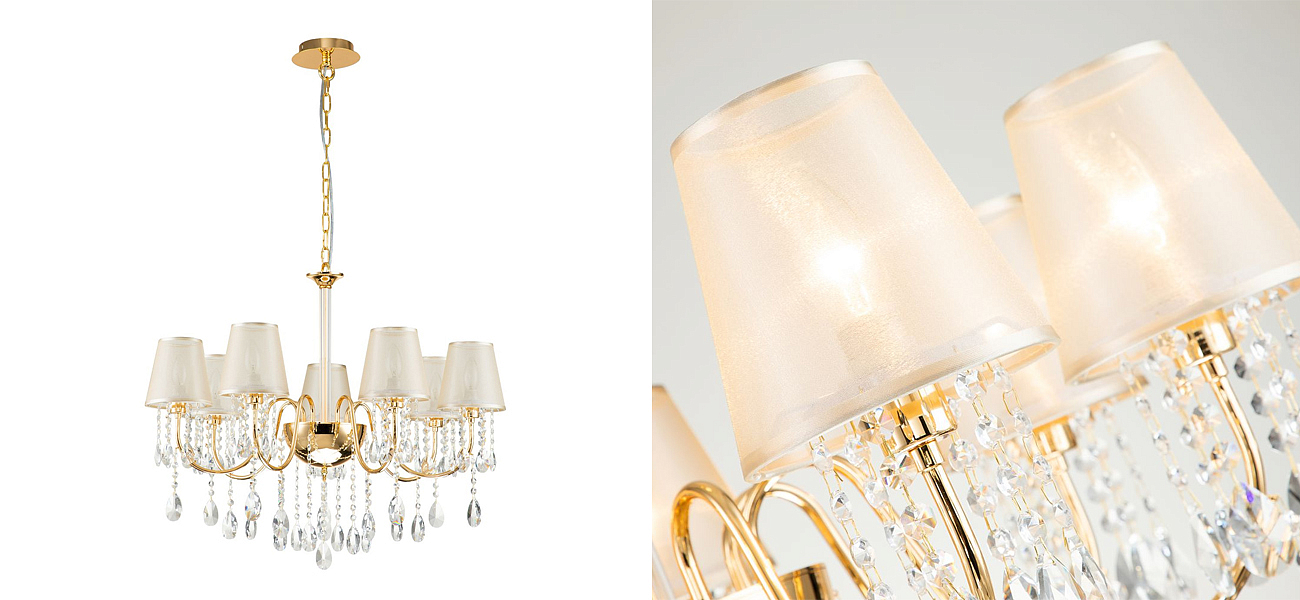 Люстра золотого цвета с хрустальным декором Dainty Light Люстра золотого цвета с хрустальным декором Dainty Light - Loft-Concept в Орле