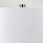 Настольная лампа с круглым фарфоровым основанием ручной работы с покрытием глазурью и белым абажуром из искусственного шелка Elstead Lighting варинант исполнения - 3 | Loft Concept в Орле