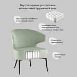 Современное мягкое кресло на металлических ножках Rakush Pistachio варинант исполнения - 9 | Loft Concept в Орле