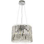 Круглая люстра с металлическими и хрустальными подвесками Bonnay Crystal Chrome Chandelier варинант исполнения - 2 | Loft Concept в Орле