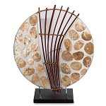 Настольная лампа из перламутра и дерева на подставке Indonesian Shell варинант исполнения - 1 | Loft Concept в Орле