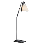 Торшер с черным каркасом и белым тканевым абажуром в форме конуса Stylish Solution варинант исполнения - 1 | Loft Concept в Орле