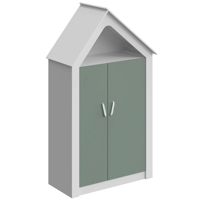 Шкаф в детскую Tiny Town Wardrobe Белый Зеленый шалфей Розовый Древесина Шкаф в детскую Tiny Town Wardrobe Белый Зеленый шалфей Розовый Древесина в Орле | Loft Concept