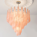 Современная Люстра Textured Glass Drops Chandelier Нежно розовые капли  варинант исполнения - 4 | Loft Concept в Орле