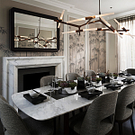 Обои ручная роспись Distant Bamboo Special Colourway on Lead Grey dyed silk варинант исполнения - 1 | Loft Concept в Орле