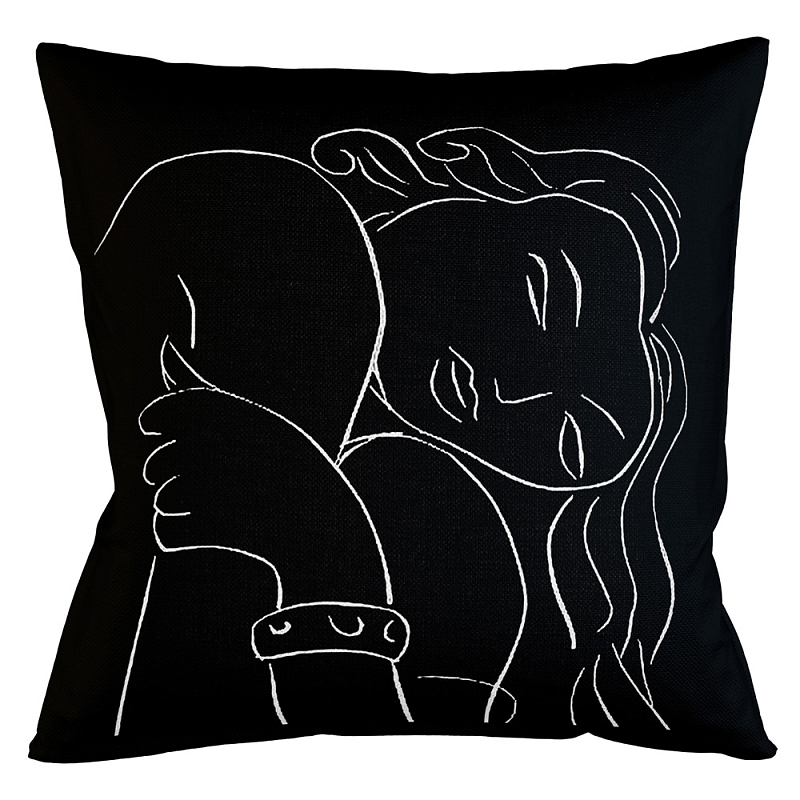 Декоративная подушка White Silhouette Pasiphae Pillow Бежевый Черный Декоративная подушка White Silhouette Pasiphae Pillow Бежевый Черный в Орле | Loft Concept