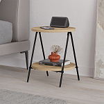 Стол приставной с 2-мя круглыми столешницами из дерева ESSEL OAK варинант исполнения - 6 | Loft Concept в Орле