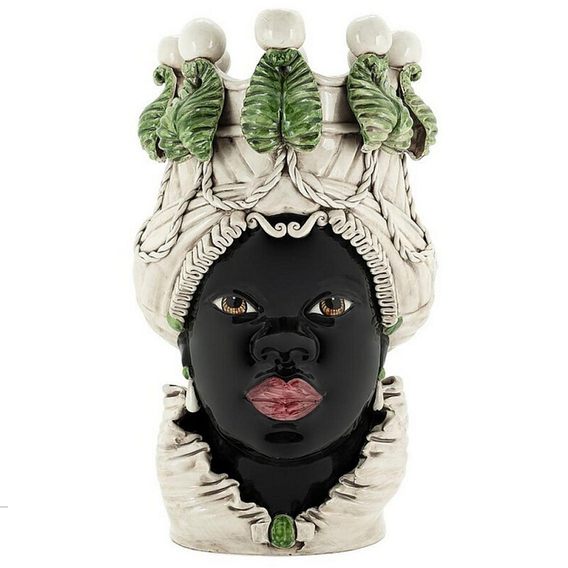 Ваза Abhika Vase Moro Lady Big With Candleholderr dark green Мульти в Орле | Loft Concept 