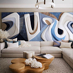 Арт-объект ручной работы Blue Abstraction из 4-х панелей варинант исполнения - 1 | Loft Concept в Орле