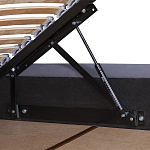 Кровать двуспальная серая с основанием из массива дерева с мягким изголовьем Velour Beds варинант исполнения - 3 | Loft Concept в Орле