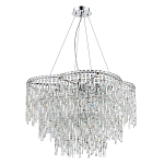 Люстра подвесная с хрустальными подвесками и металлическим основанием цвета Хром Ludivine Lighting варинант исполнения - 1 | Loft Concept в Орле