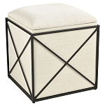 Пуф бежевый с черной металлической рамой Beige Pouf варинант исполнения - 4 | Loft Concept в Орле