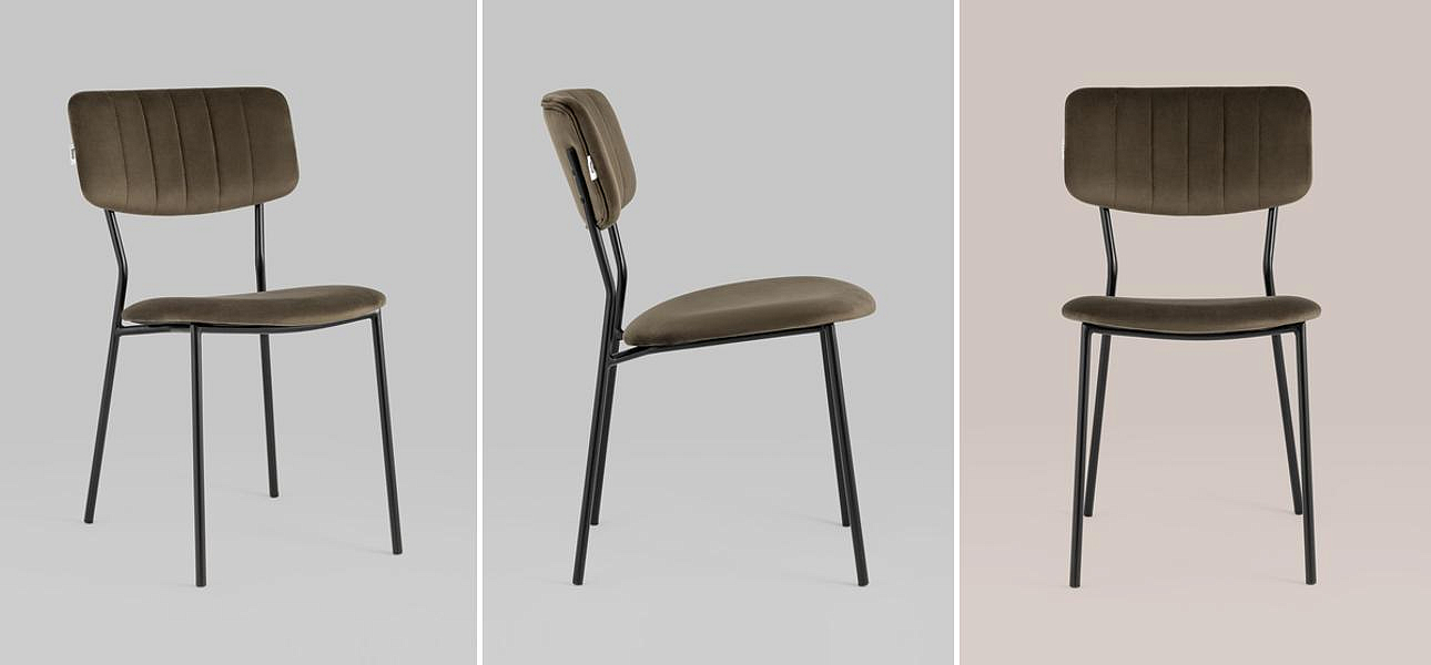 Стул Singer Chair без подлокотника Коричневый Велюр Стул Singer Chair без подлокотника Коричневый Велюр - Loft-Concept в Орле