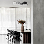 Потолочный светильник с 2-мя цилиндрическими абажурами серого и черного цвета Urban Dome варинант исполнения - 7 | Loft Concept в Орле