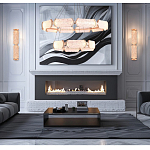 Люстра с 2-мя кольцами с текстурным природным рисунком IceFlame варинант исполнения - 6 | Loft Concept в Орле