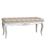 Банкетка из массива бука с бежевой обивкой из велюра White Provence варинант исполнения - 1 | Loft Concept в Орле